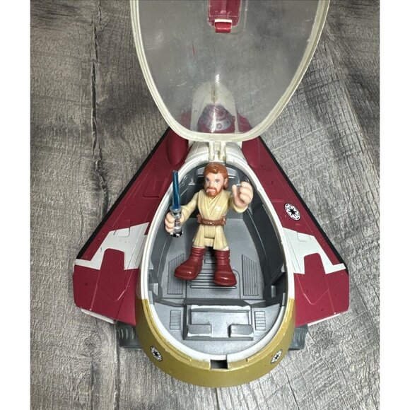 Star Wars Obi Wan Jedi Starfighter with Figure 2008 Hasbro Galactic‎ Hero - Picture 5 of 11